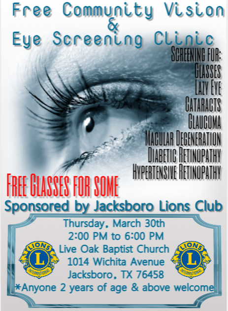 Free Community Vision & Eye Screening Clinic